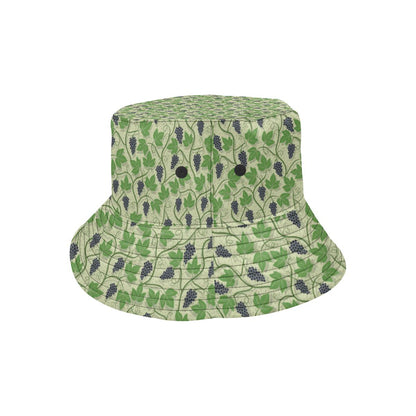 Wine Grape Thmed Print Unisex Bucket Hat