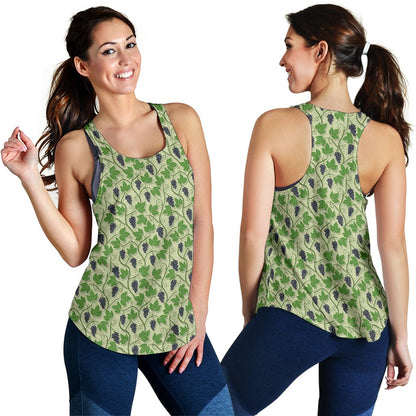 Wine Grape Thmed Print Women Racerback Tank Top