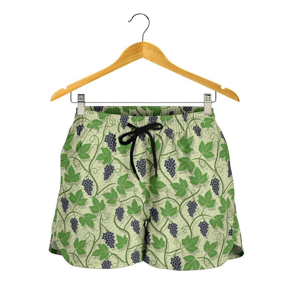 Wine Grape Thmed Print Women Shorts-JTAMIGO.COM