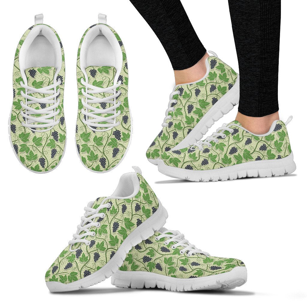 Wine Grape Thmed Print Women Sneakers Shoes