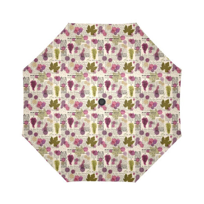 Wine Style Design Print Automatic Foldable Umbrella