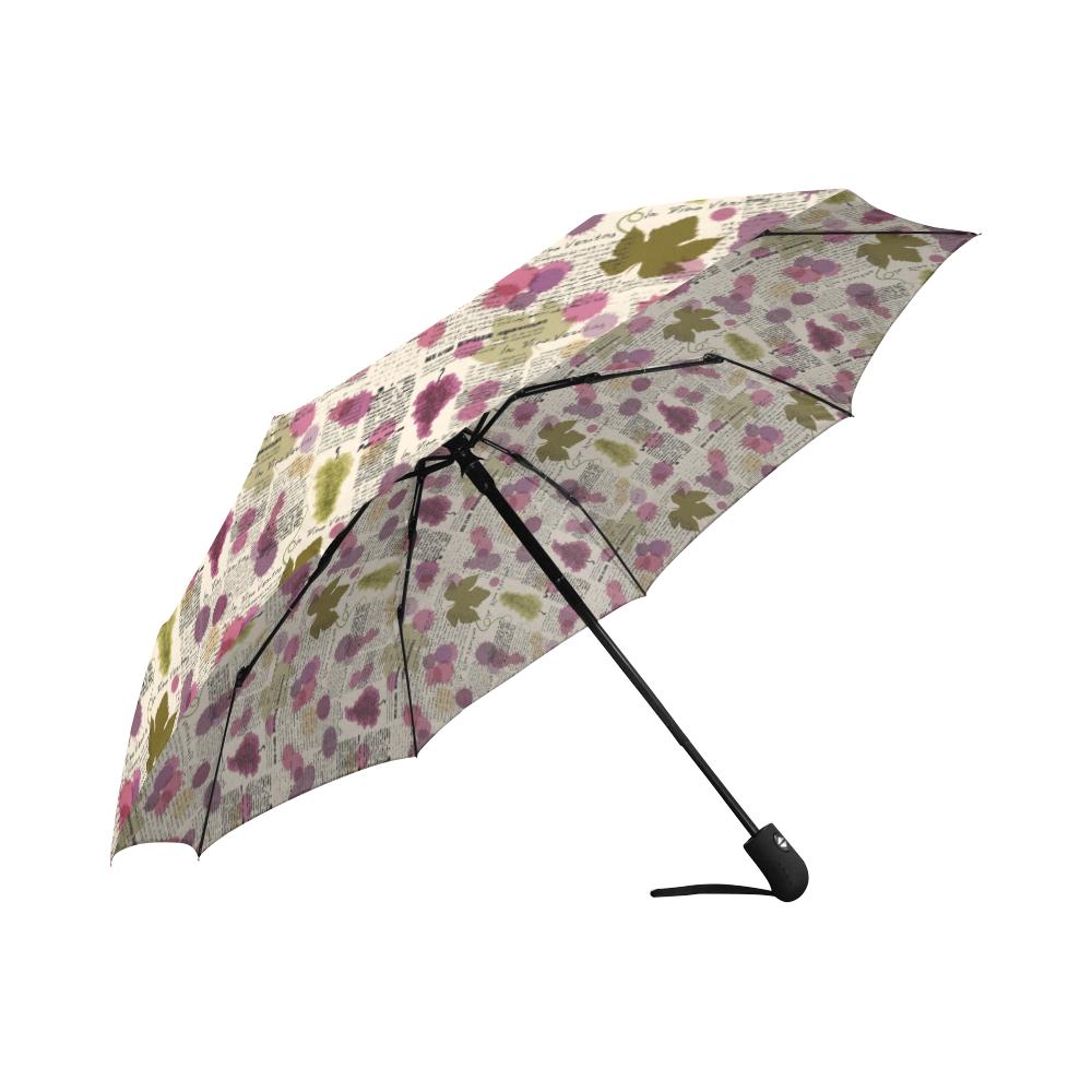 Wine Style Design Print Automatic Foldable Umbrella