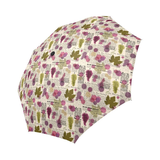 Wine Style Design Print Automatic Foldable Umbrella
