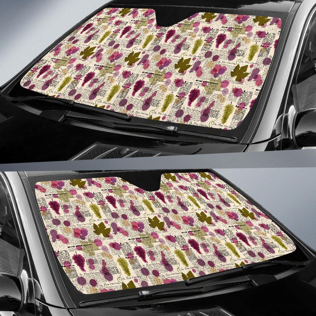Wine Style Design Print Car Sun Shade For Windshield