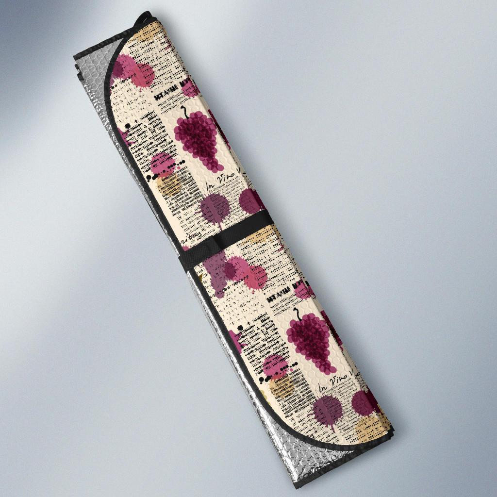 Wine Style Design Print Car Sun Shade For Windshield