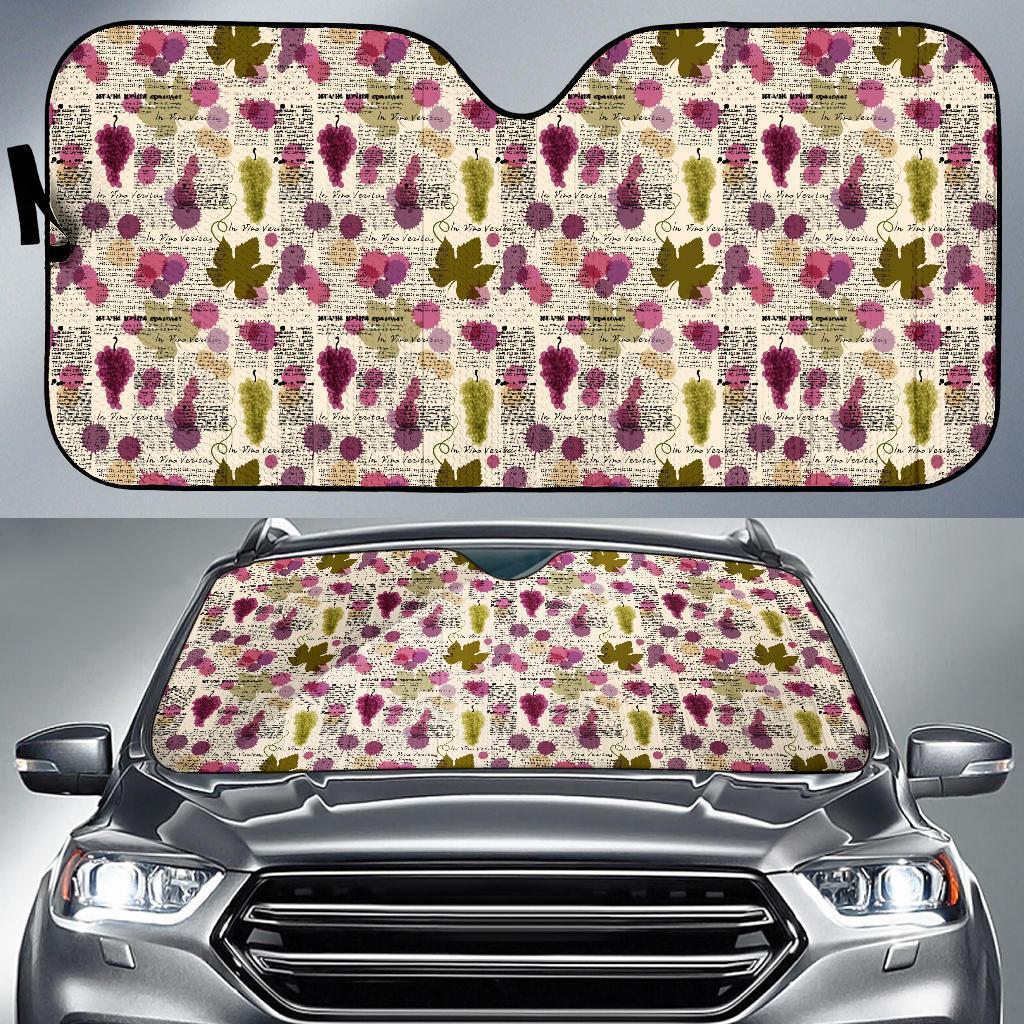 Wine Style Design Print Car Sun Shade For Windshield