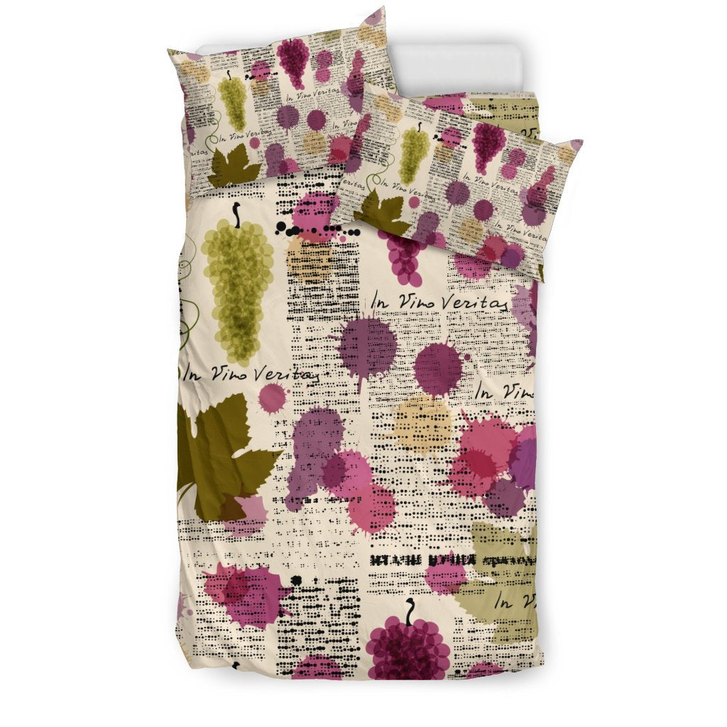 Wine Style Design Print Duvet Cover Bedding Set