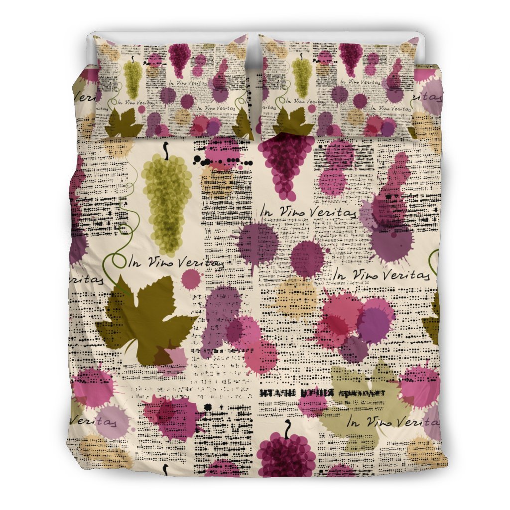 Wine Style Design Print Duvet Cover Bedding Set