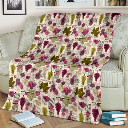 Wine Style Design Print Fleece Blanket