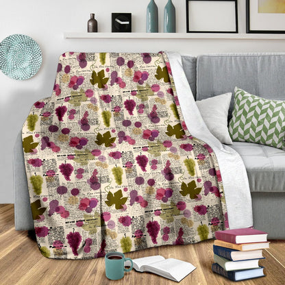 Wine Style Design Print Fleece Blanket