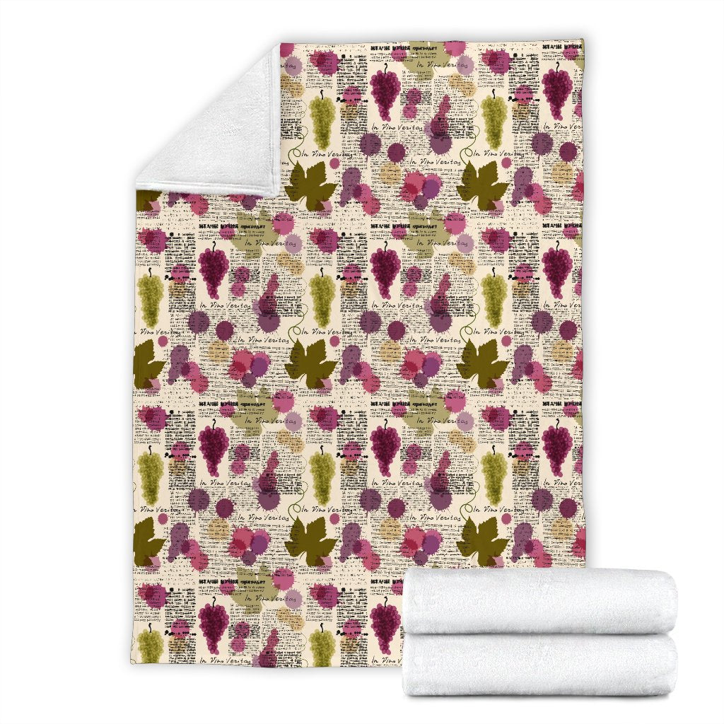 Wine Style Design Print Fleece Blanket