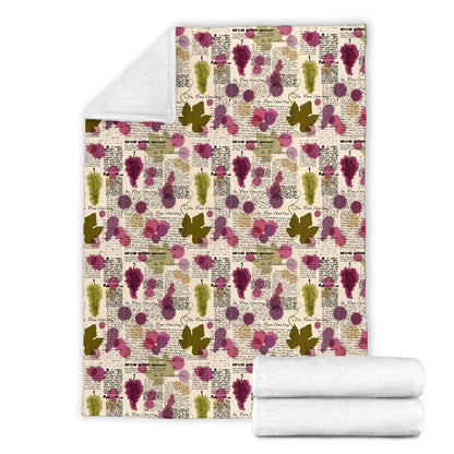 Wine Style Design Print Fleece Blanket