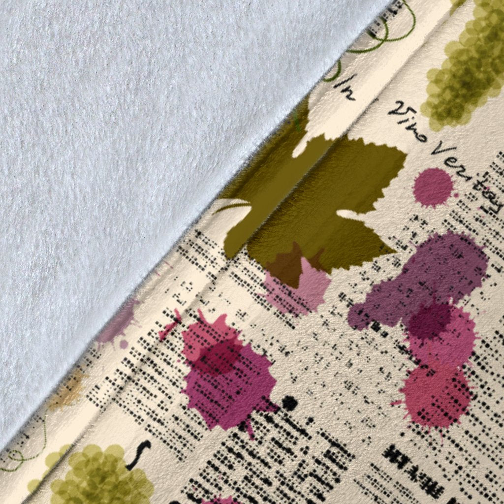 Wine Style Design Print Fleece Blanket