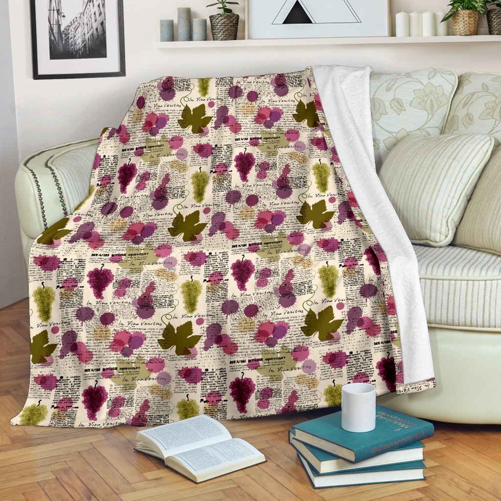 Wine Style Design Print Fleece Blanket