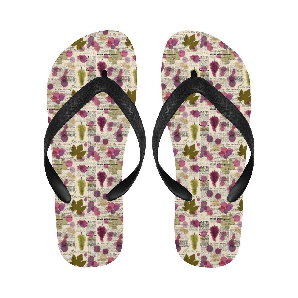 Wine Style Design Print Flip Flops-JTAMIGO.COM