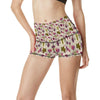 Wine Style Design Print High Waisted Spandex Shorts-JTAMIGO.COM