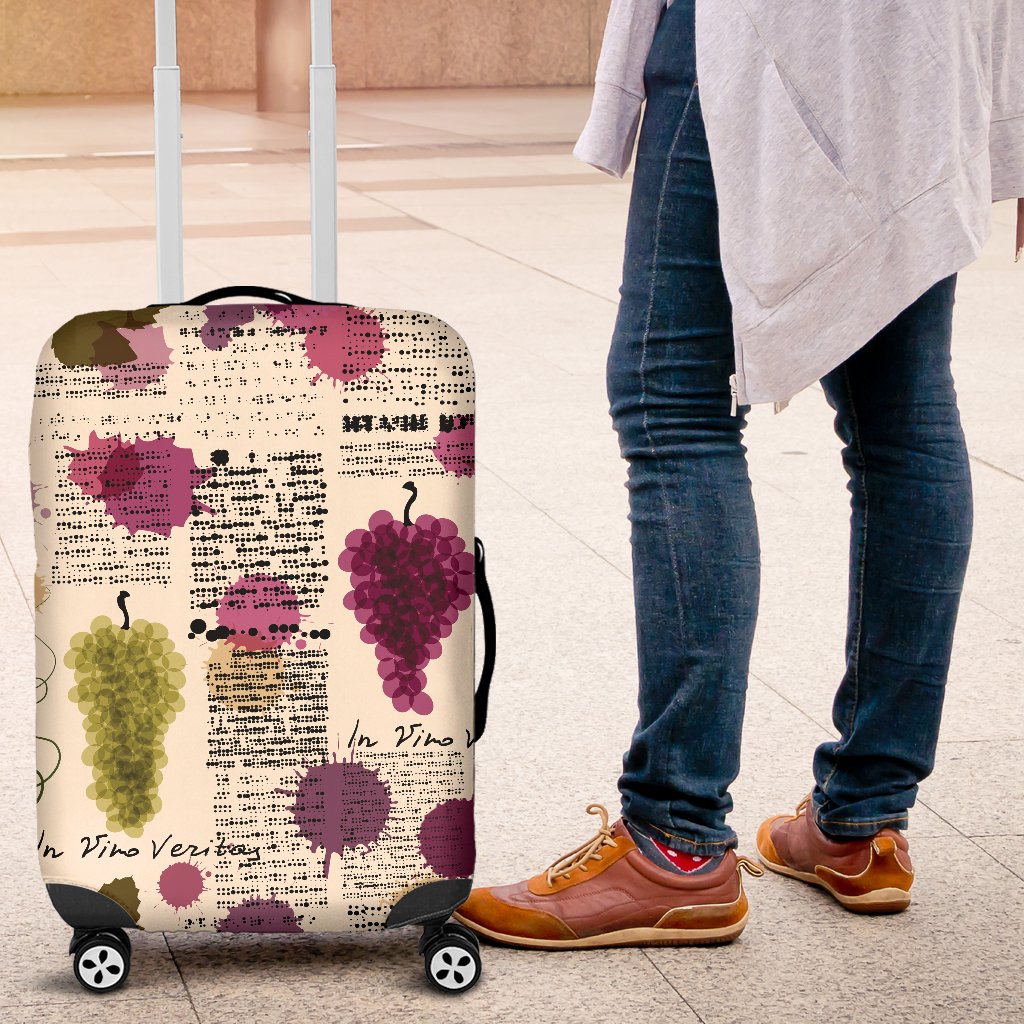 Wine Style Design Print Luggage Cover Protector
