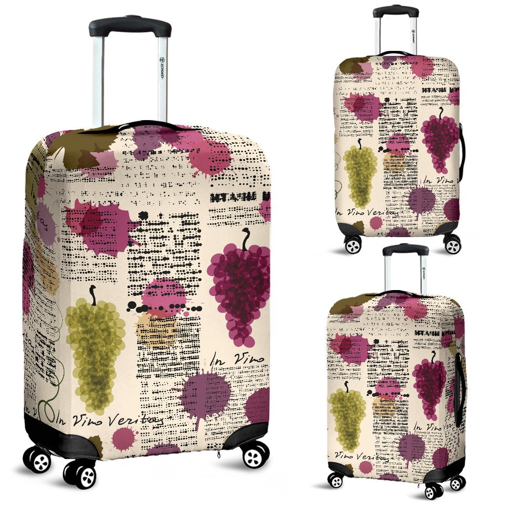 Wine Style Design Print Luggage Cover Protector