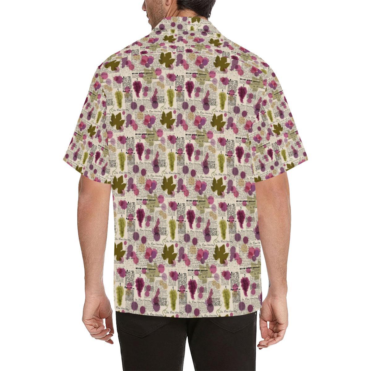 Wine Style Design Print Men Aloha Hawaiian Shirt