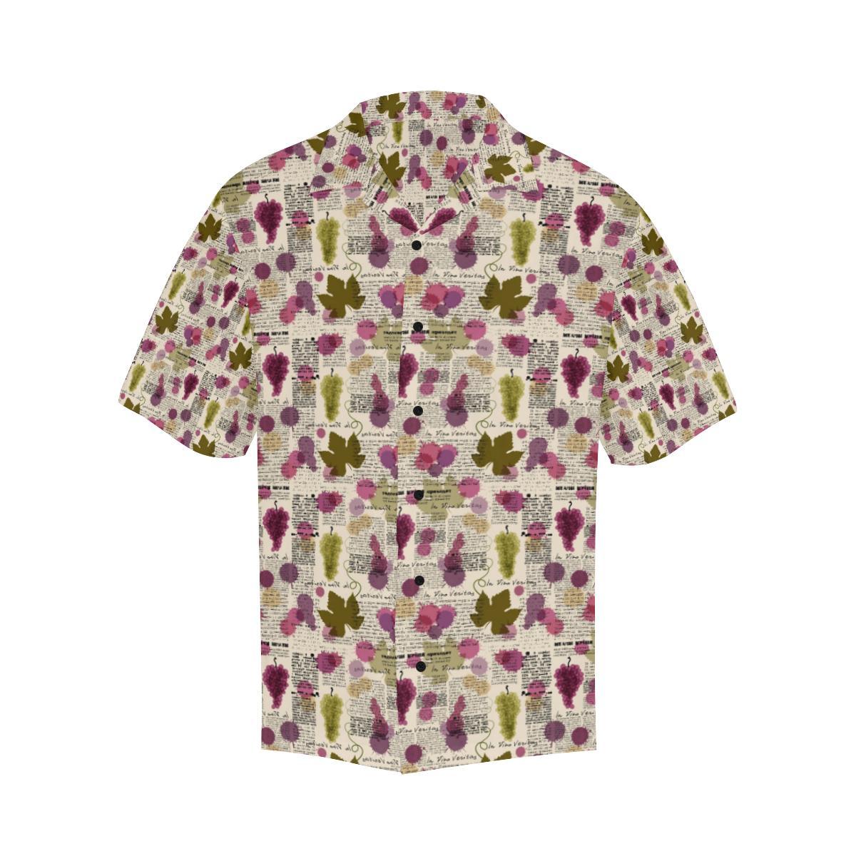 Wine Style Design Print Men Aloha Hawaiian Shirt