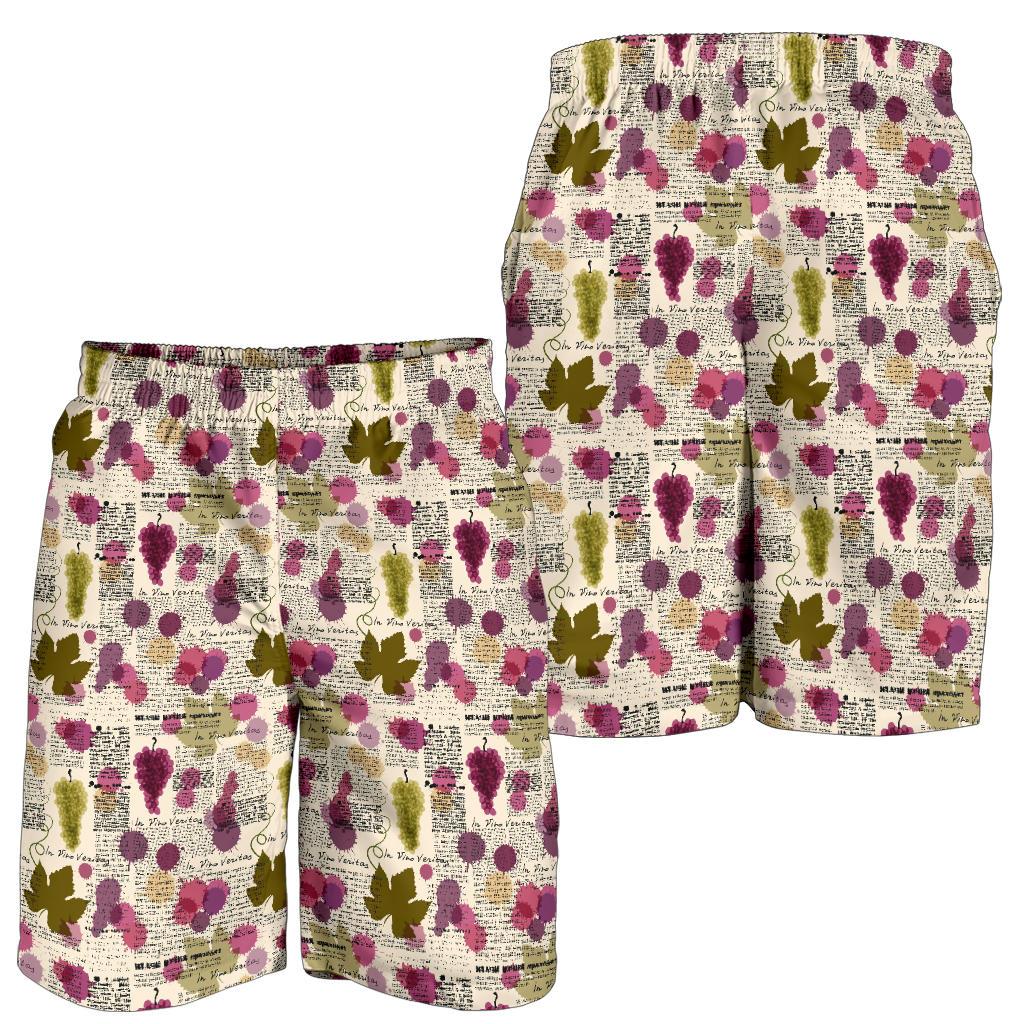Wine Style Design Print Mens Shorts-JTAMIGO.COM