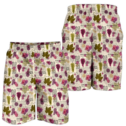 Wine Style Design Print Mens Shorts-JTAMIGO.COM