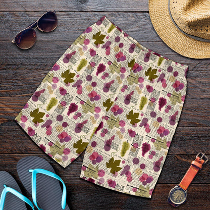 Wine Style Design Print Mens Shorts-JTAMIGO.COM