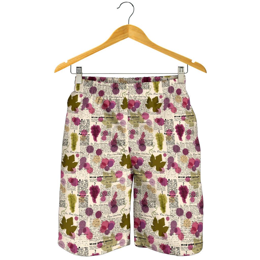 Wine Style Design Print Mens Shorts-JTAMIGO.COM