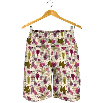 Wine Style Design Print Mens Shorts-JTAMIGO.COM