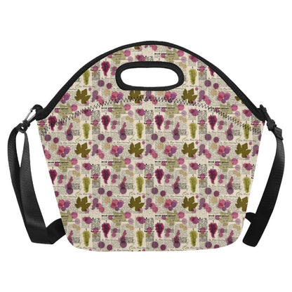 Wine Style Design Print Neoprene Lunch Bag (Model 1669)(Large)-JTAMIGO.COM