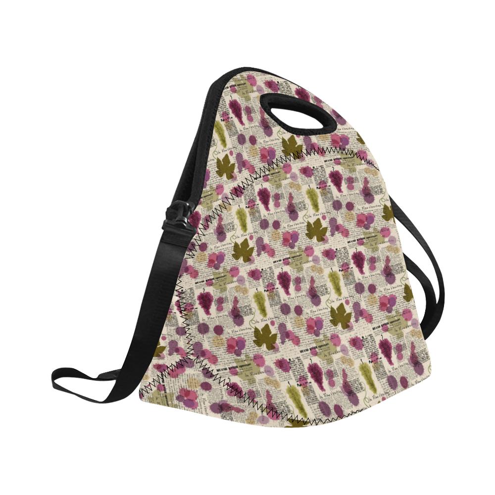 Wine Style Design Print Neoprene Lunch Bag (Model 1669)(Large)-JTAMIGO.COM