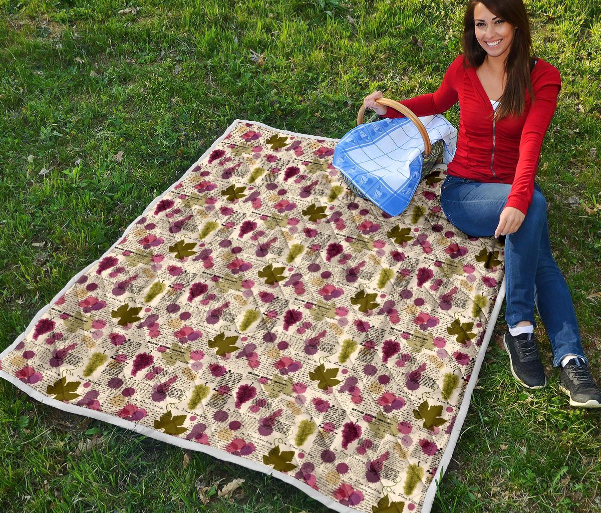 Wine Style Design Print Premium Quilt-JTAMIGO.COM