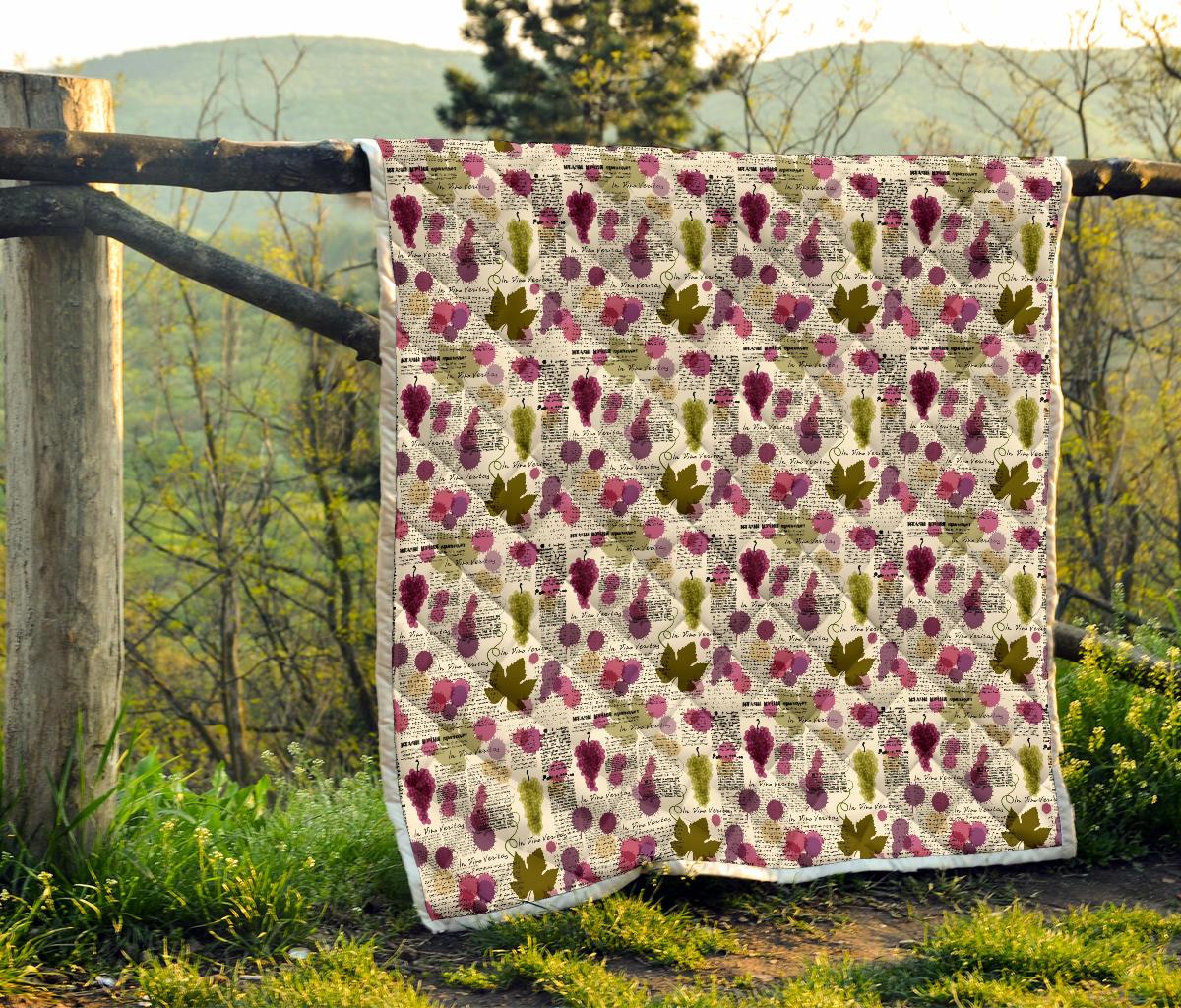 Wine Style Design Print Premium Quilt-JTAMIGO.COM