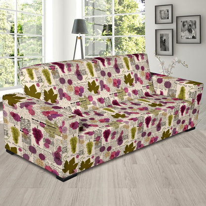 Wine Style Design Print Sofa Slipcover-JTAMIGO.COM
