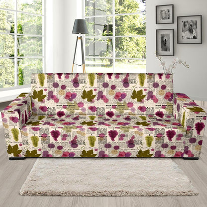 Wine Style Design Print Sofa Slipcover-JTAMIGO.COM
