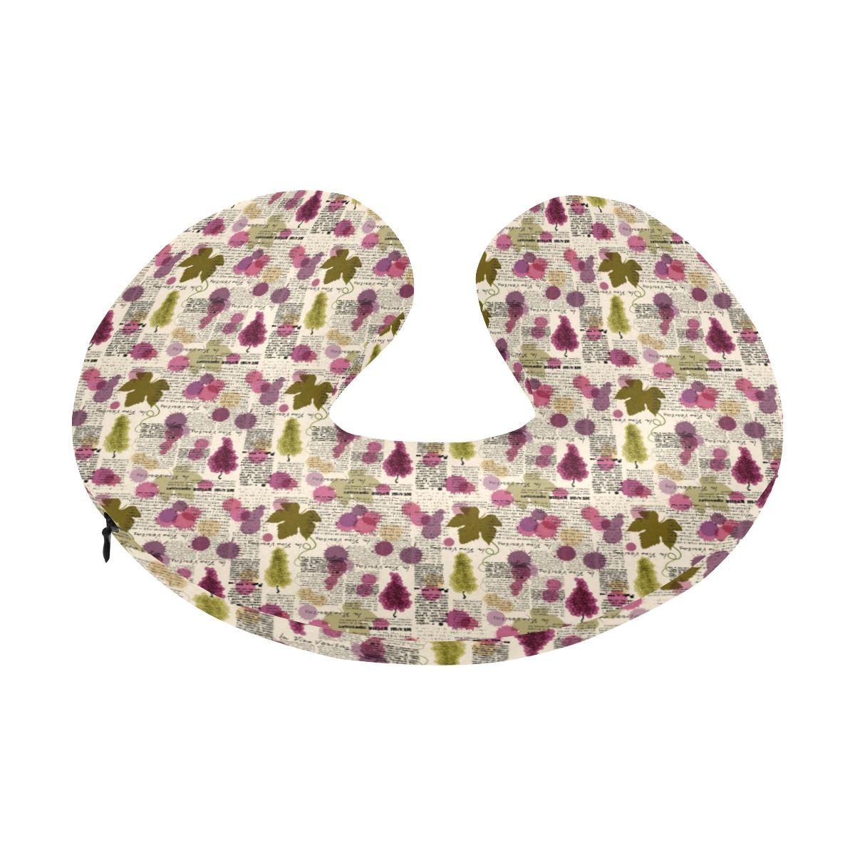 Wine Style Design Print U-Shaped Travel Neck Pillow-JTAMIGO.COM