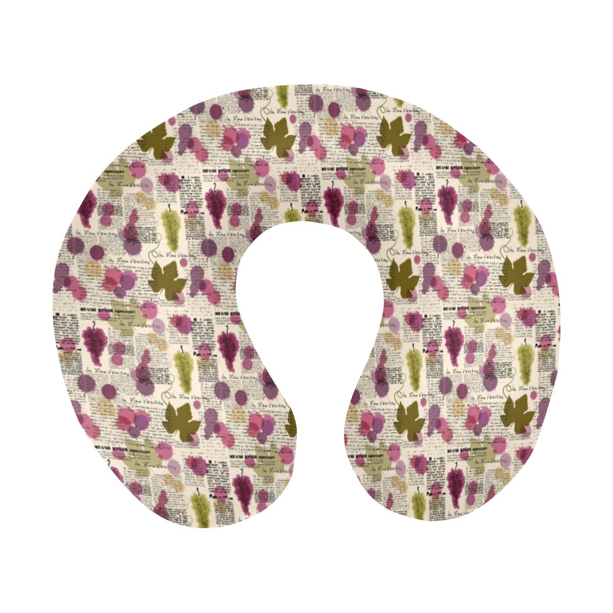 Wine Style Design Print U-Shaped Travel Neck Pillow-JTAMIGO.COM