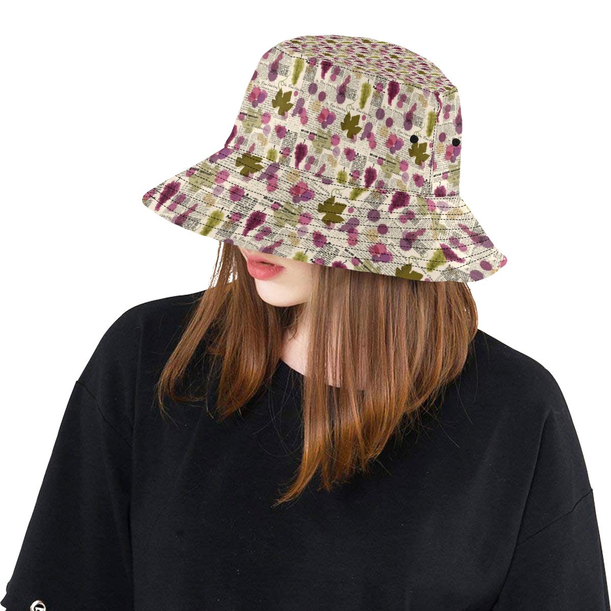 Wine Style Design Print Unisex Bucket Hat