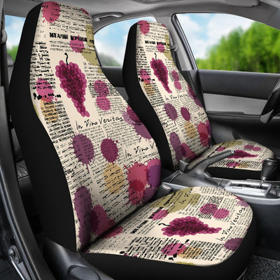 Wine Style Design Print Universal Fit Car Seat Covers