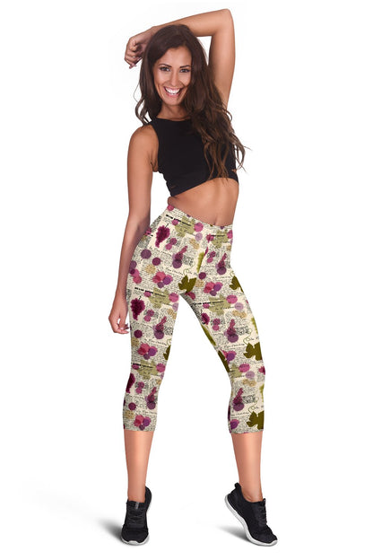 Wine Style Design Print Women Capris