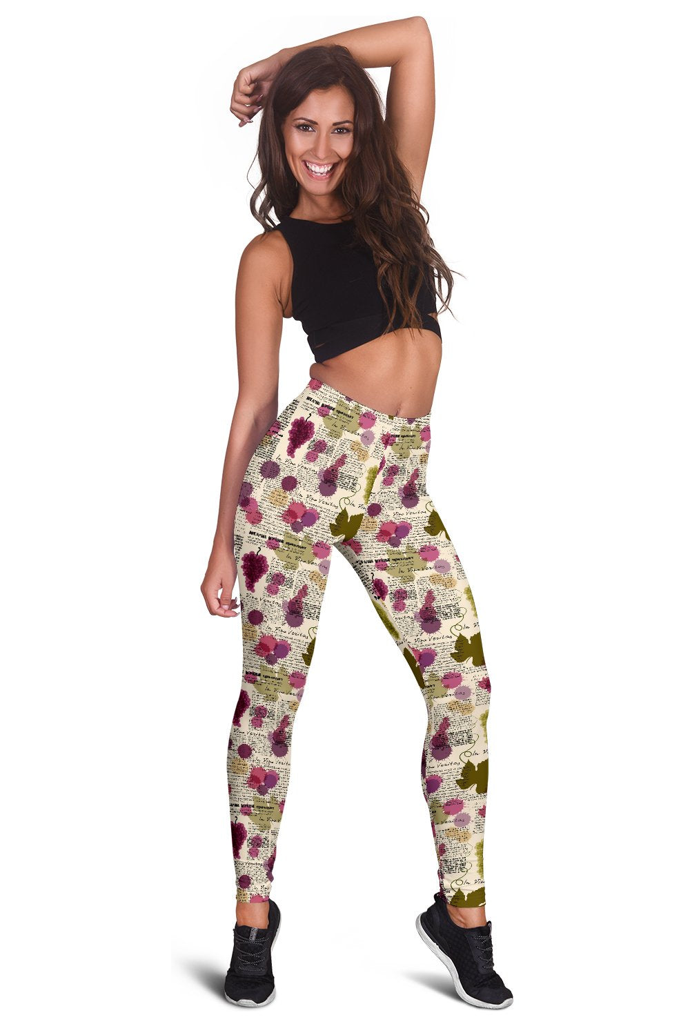 Wine Style Design Print Women Leggings