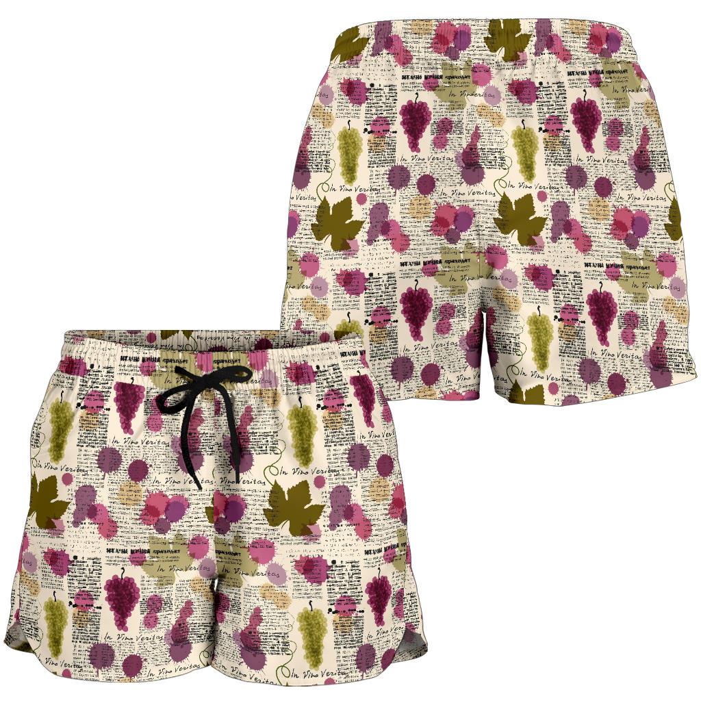 Wine Style Design Print Women Shorts-JTAMIGO.COM