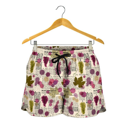 Wine Style Design Print Women Shorts-JTAMIGO.COM