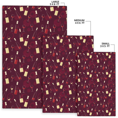 Wine Themed Pattern Print Area Rugs-JTAMIGO.COM