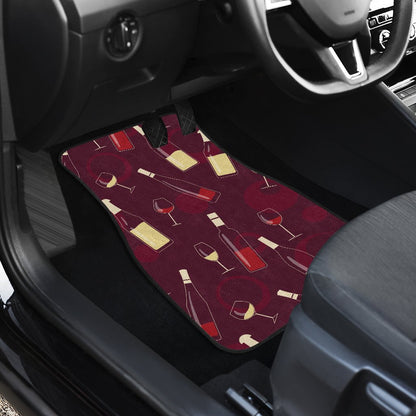 Wine Themed Pattern Print Car Floor Mats