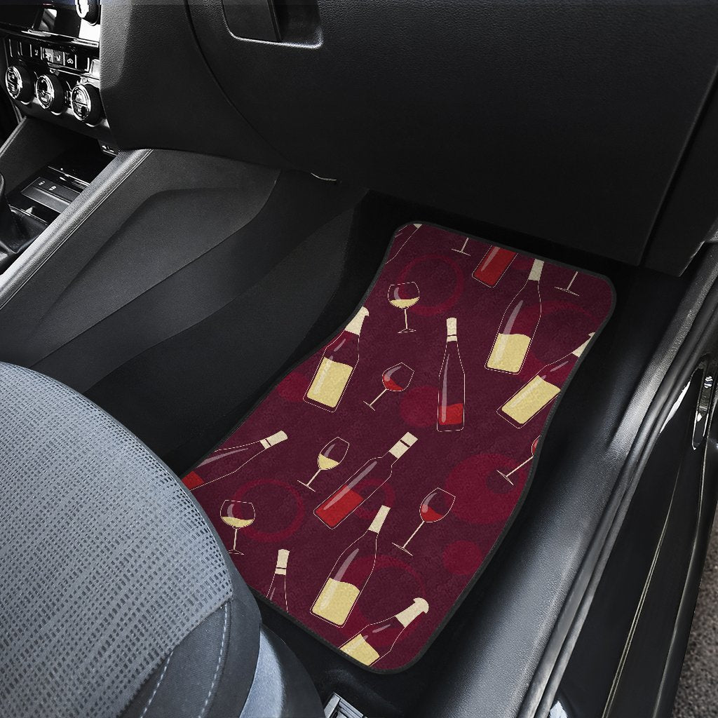 Wine Themed Pattern Print Car Floor Mats