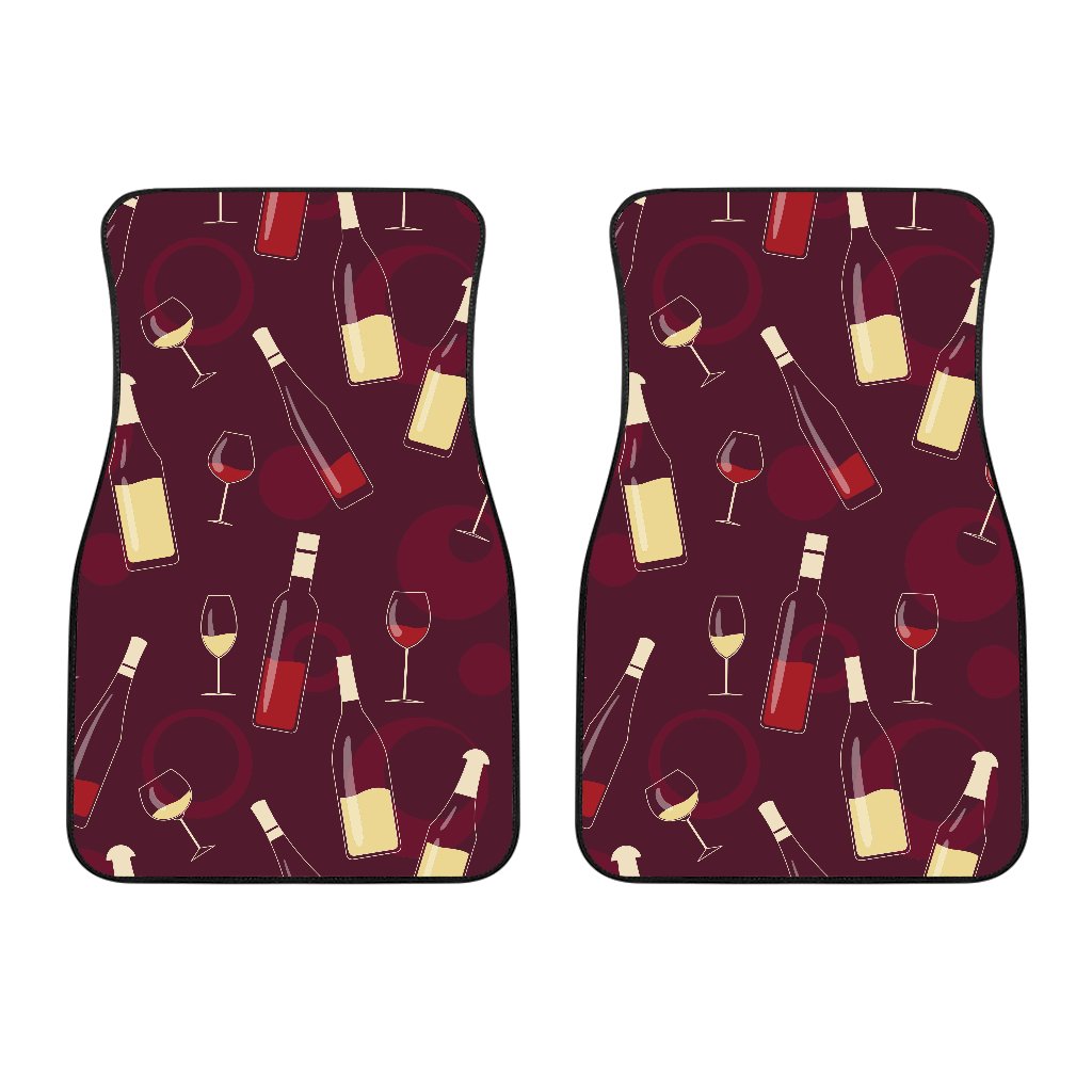 Wine Themed Pattern Print Car Floor Mats