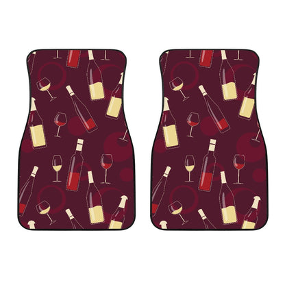 Wine Themed Pattern Print Car Floor Mats