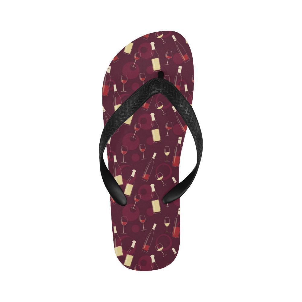 Wine Themed Pattern Print Flip Flops-JTAMIGO.COM