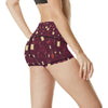 Wine Themed Pattern Print High Waisted Spandex Shorts-JTAMIGO.COM